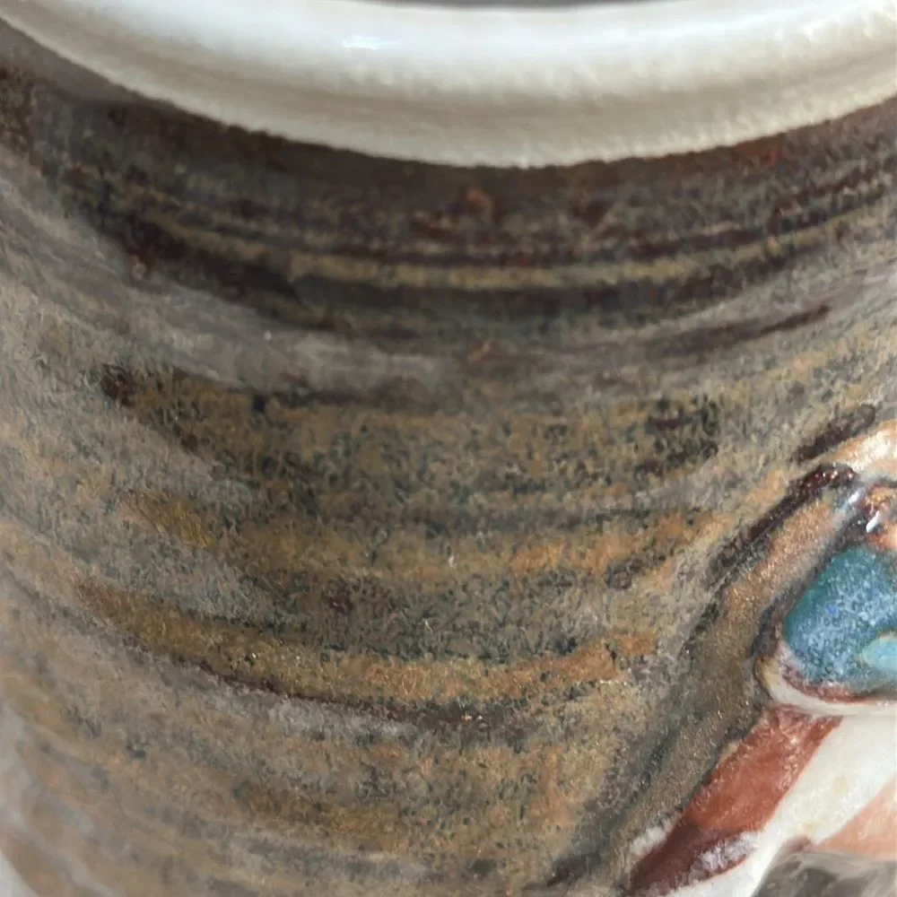 Handmade Mallard & Cattails Pottery Stoneware Coffee Tea Mug‎ Artist Stamped